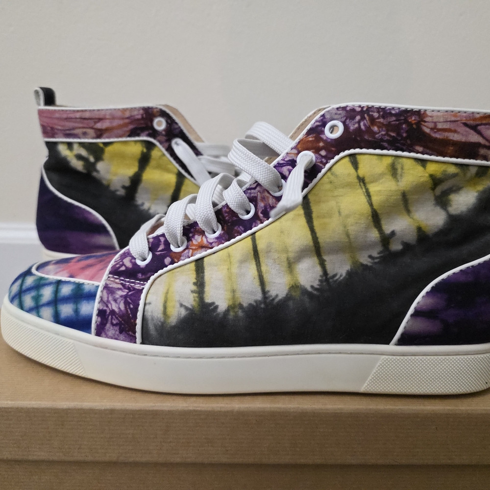 Authentic Christian Louboutin Rantus Orlato Flat Multicolor High-Top Sneakers